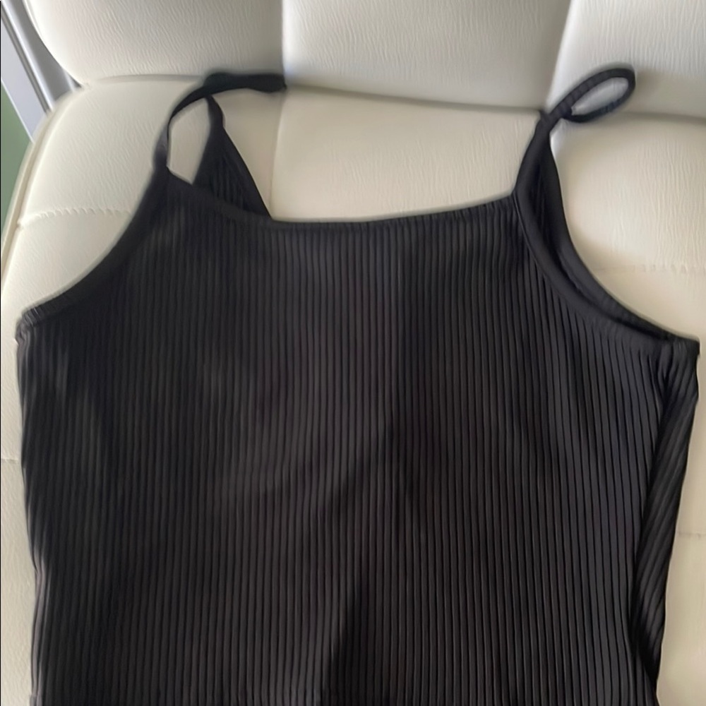 Black Ribbed Women's Top - Picture 3 of 5